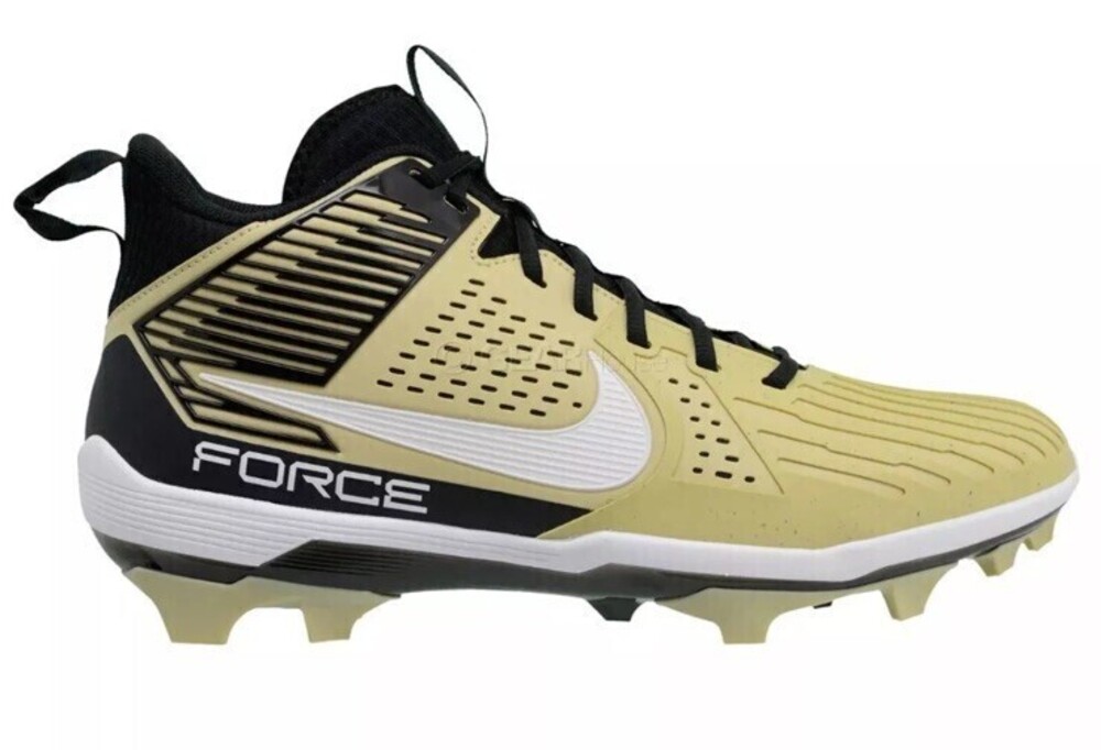 Nike Force Savage Pro 3 Black Gold Football Cleats DA5453-700 Men's Size 15